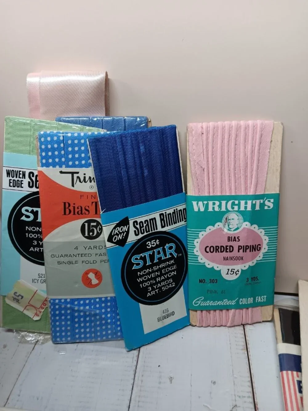 Vtg Lot Sewing Destash Bindings Trims Seam Tape Blanket Trim Piping & REMNANTS